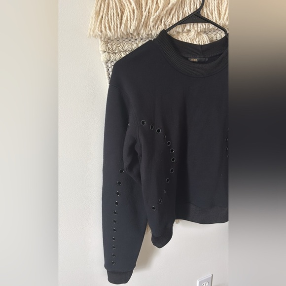 MAJE Studded Eyelet Pullover Thick Sweatshirt Long Sleeve Crewneck - Picture 3 of 6